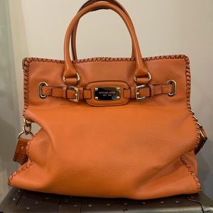 MICHAEL KORS - Large Orange Leather Hamilton Bag